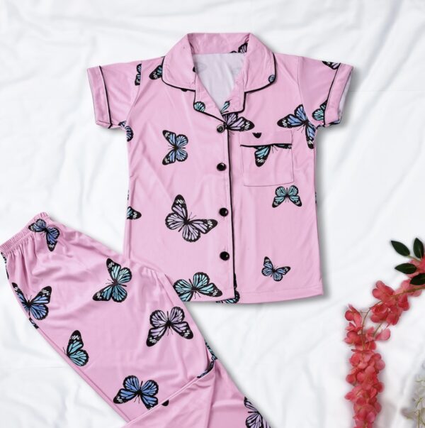 Butterfly print pajama set for kids
